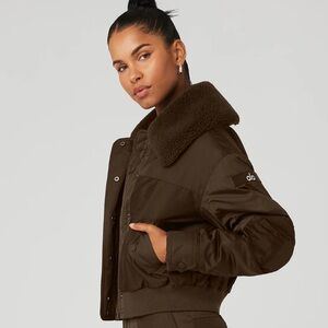 NEW - Alo Blaze Bomber Size Small in Espresso